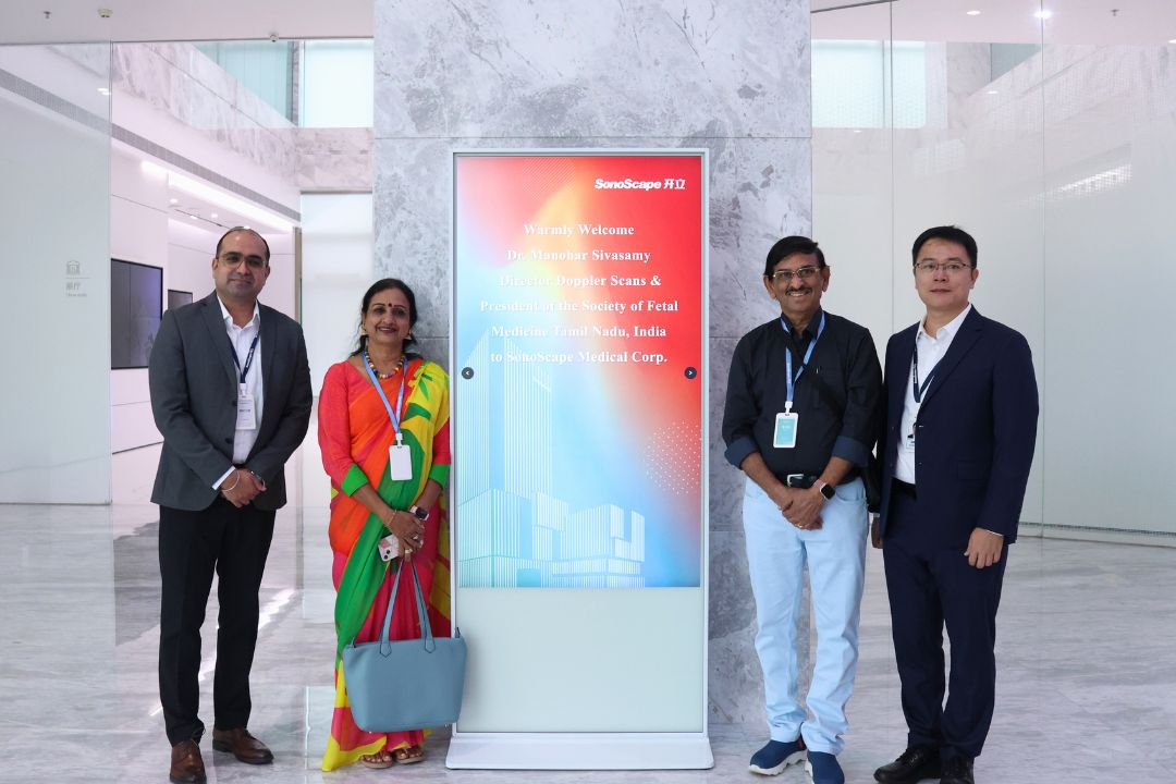 Dr. Manohar Sivasamy at SonoScape Medical Corp. Headquarters in Shenzhen, China